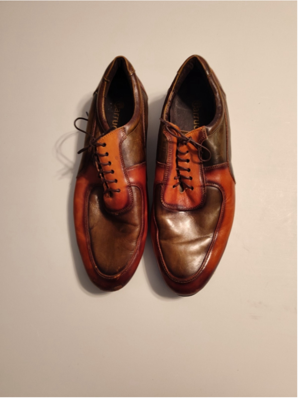 Carrucci Sports cognc and olive leather men's shoes